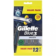Fragrances, Perfumes, Cosmetics Disposable Razor Set, 12 pcs. - Gillette Blue 3 Disposable Razors