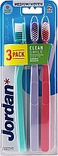 Toothbrush, medium, turquoise + lilac + pink - Jordan Clean Smile Medium — photo N3