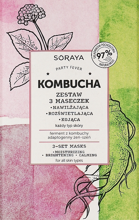 Face Mask Set - Soraya Kombucha 3-Set Masks — photo N1