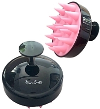 Scalp Massager Brush, black and pink - Deni Carte — photo N1