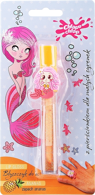 Chlapu Chlap Lip Gloss - Little Mermaid Lip Balm + Ring, pineapple — photo N5