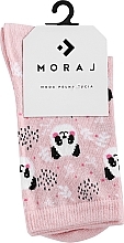 Fragrances, Perfumes, Cosmetics Women Long Socks, pink with pandas - Moraj