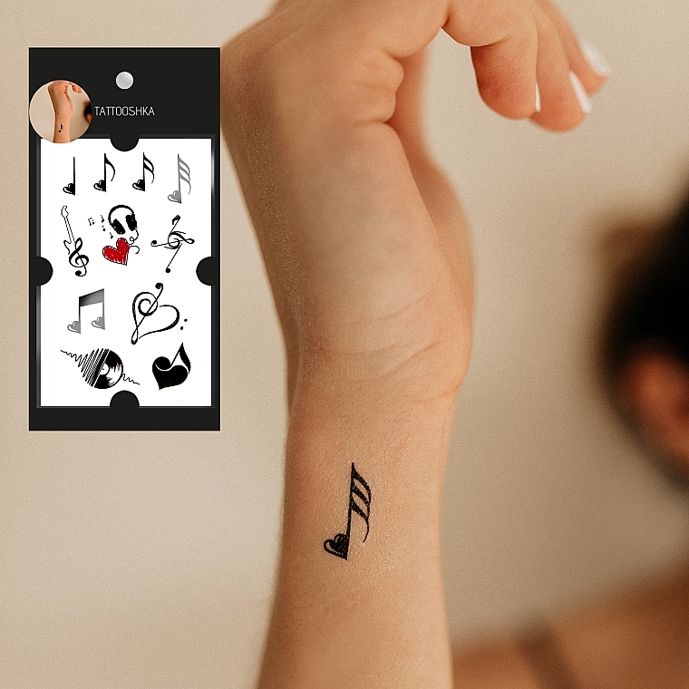 Temporary Tattoo "Music is Life" - Tattooshka — photo N4