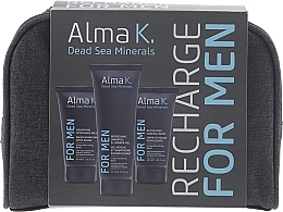 Fragrances, Perfumes, Cosmetics Travel Set for Men - Alma K. Recharge Travel Kit For Men (sh/gel/75ml + ash/balm/40ml + sh/balm/40ml bag)
