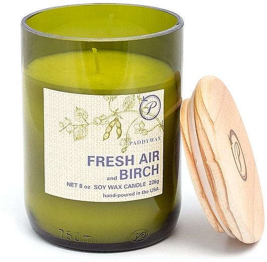 Scented Candle “Fresh Air & Birch' - Paddywax Eco Green Recycled Glass Candle Fresh Air + Birch — photo N1