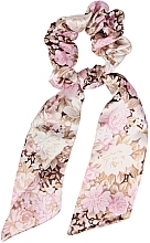 Fragrances, Perfumes, Cosmetics Scarf Scrunchie 'Flower Mix', FA-5837, beige - Donegal