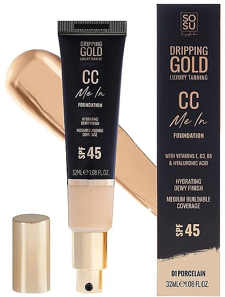 Liquid Foundation - Sosu Cosmetics Dripping Gold CC Me In Foundation SPF45 — photo N1