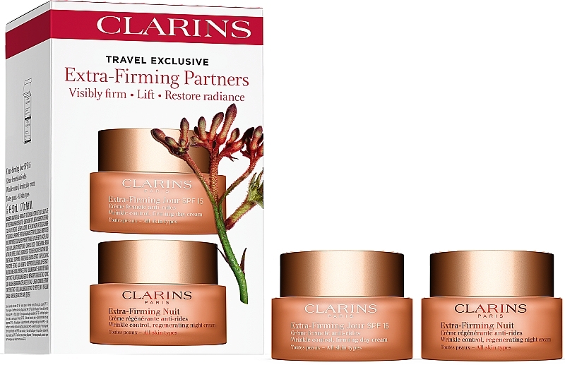 Face Care Set - Clarins Travel Exclusive Extra-Firming Partners Set (cr/2x50ml) — photo N1