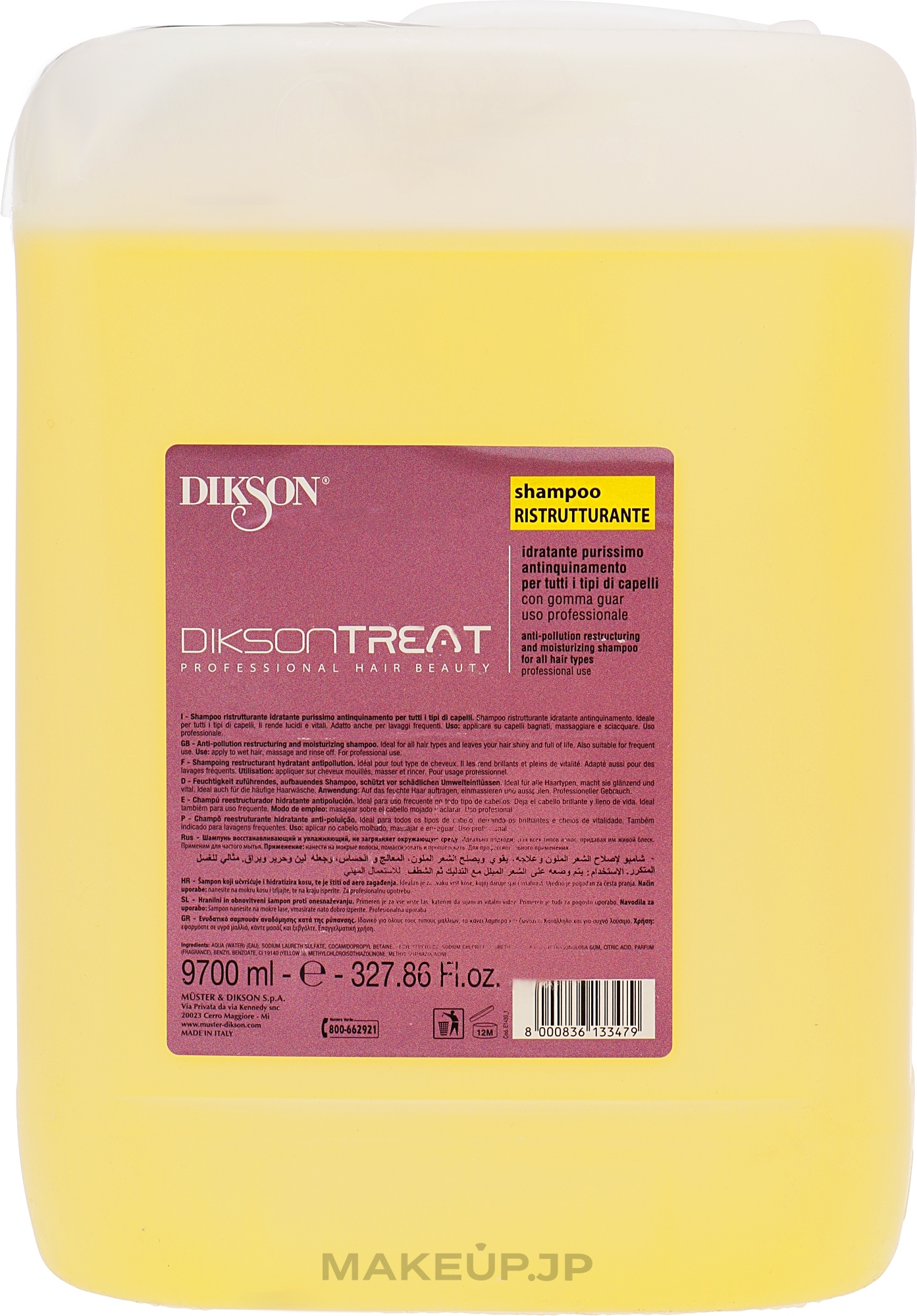 Repairing & Moisturizing Shampoo for All Hair Types - Dikson Treat Shampoo Restructurante — photo 9700 ml