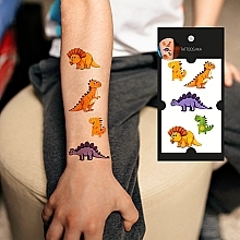 Kids Temporary Tattoo Set "Orange Dinosaurs" - Tattooshka — photo N35