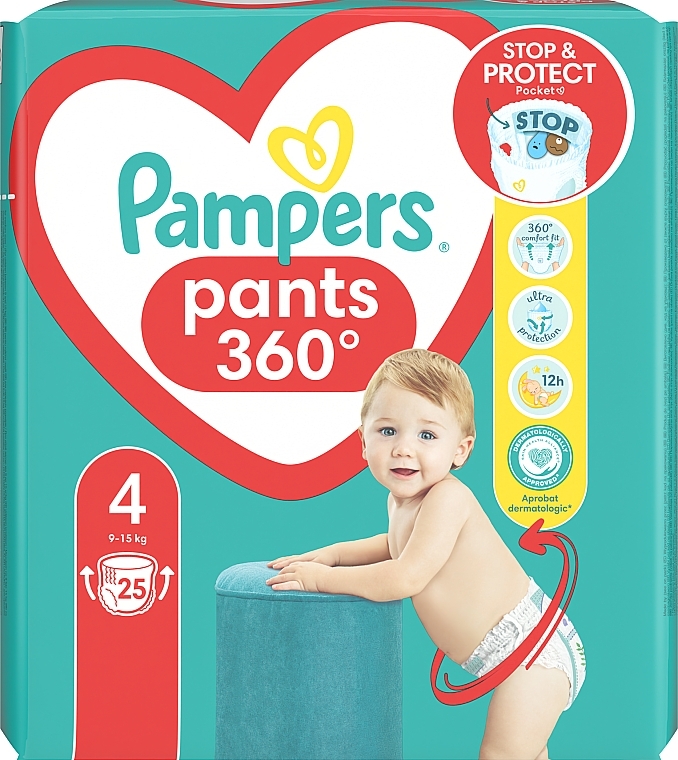 Diaper Pants, size 4, 9-15 kg, 25 pcs - Pampers — photo N8