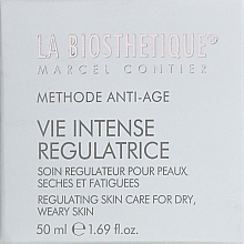 Fragrances, Perfumes, Cosmetics Regenerating Cream for Dry Skin - La Biosthetique Methode Anti-Age Vie Intense Regulatrice