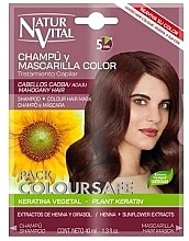 Fragrances, Perfumes, Cosmetics Set - Natur Vital Coloursafe Mahogany (mask/30ml+shampoo/10ml)