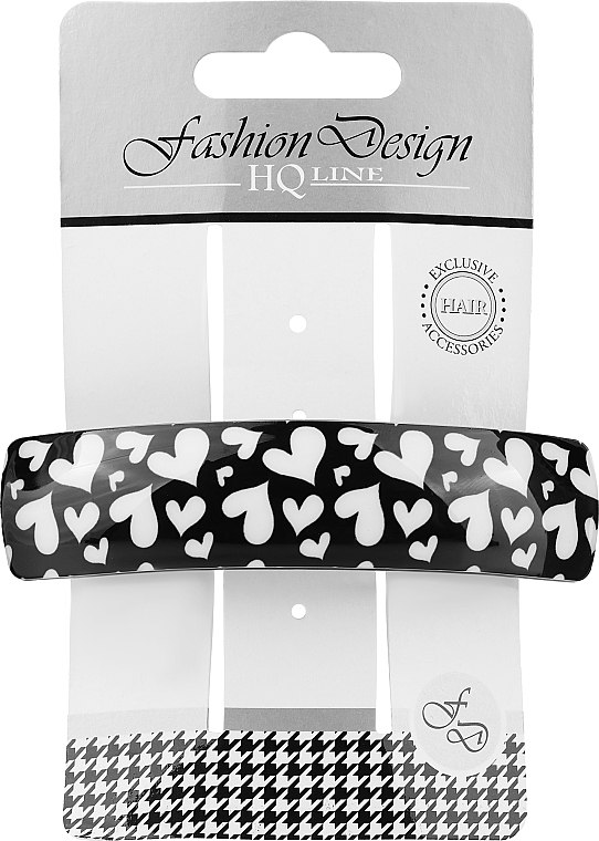 Fashion Design Hair Clip, 28540, black with hearts - Top Choice Fashion Design HQ Line — photo N1