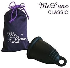 Fragrances, Perfumes, Cosmetics Menstrual Cup with Ring, M-size, black - MeLuna Classic Menstrual Cup