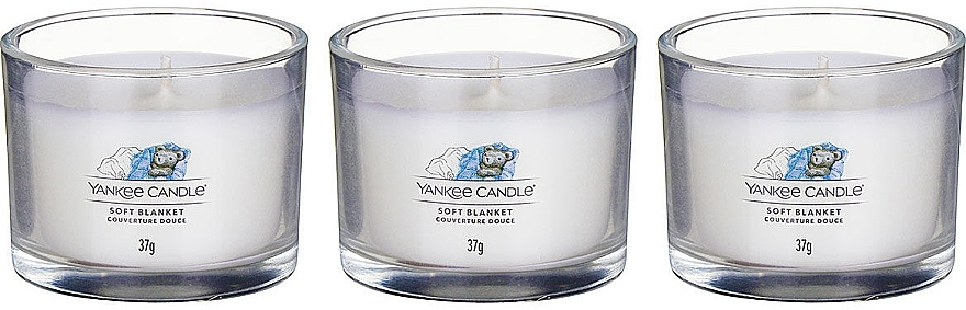 Scented Candle Set "Soft Blanket" - Yankee Candle Soft Blanket (candle/3x37g) — photo N5