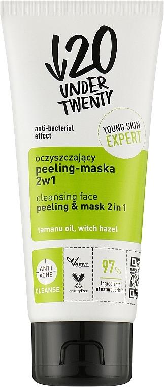 2in1 Face Cleansing Peeling Mask - Under Twenty Anti! Acne Peeling & Mask 2 in 1 — photo N1