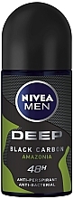 Men Roll-On Deodorant - NIVEA Men Deep Black Carbon Amazonia Anti-Perspirant — photo N1