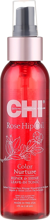 Leave-In Rosehip Oil & Keratin Spray - CHI Rose Hip Oil Repair & Shine Leave-In Tonic — photo N1