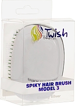 Fragrances, Perfumes, Cosmetics Hair Brush, shining silver - Twish Spiky 3 Hair Brush Shining Silver