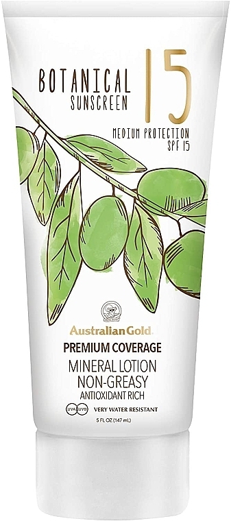 Sun Lotion - Australian Gold Botanical Sunscreen Premium Coverage Mineral Lotion SPF 15  — photo N1