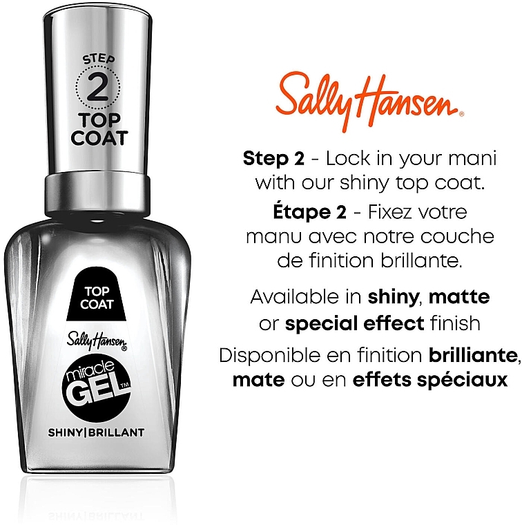 Nail Set - Sally Hansen Miracle Gel Duo 900 (n/polish/14.7ml + top/14.7ml) (470) — photo N4