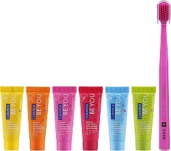 Set, pink - Curaprox Be You (toothpaste/6x10ml + toothbrush) — photo N2