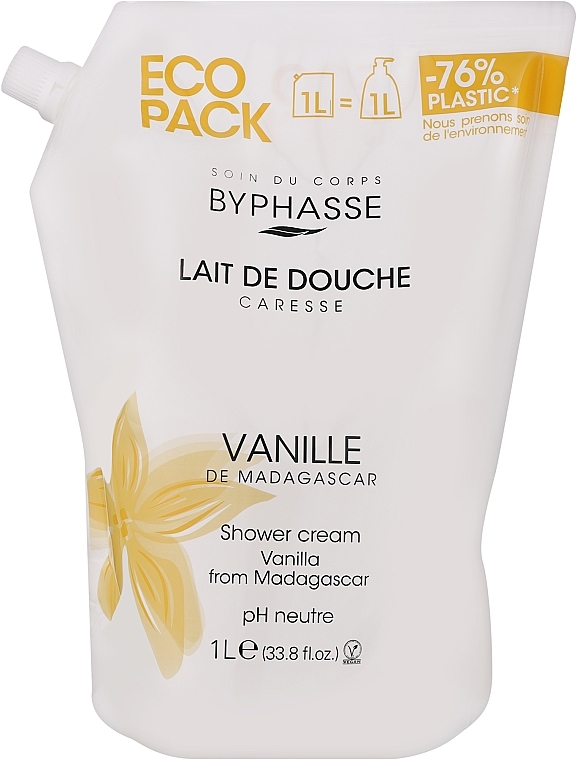 Shower Cream 'Vanilla' - Byphasse Caresse Shower Cream (refill) — photo N1