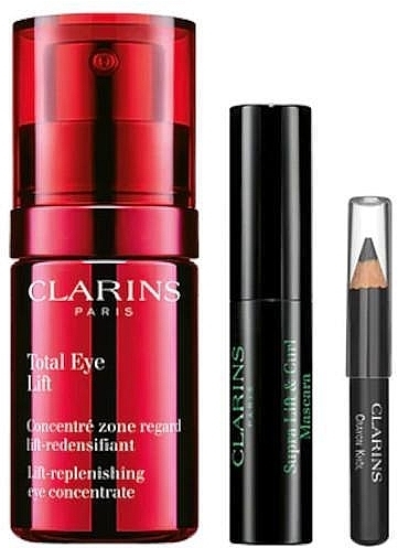 Set - Clarins Total Eye Lift (mascara/3ml + pencil/0,39g + eye/cr/15ml) — photo N1