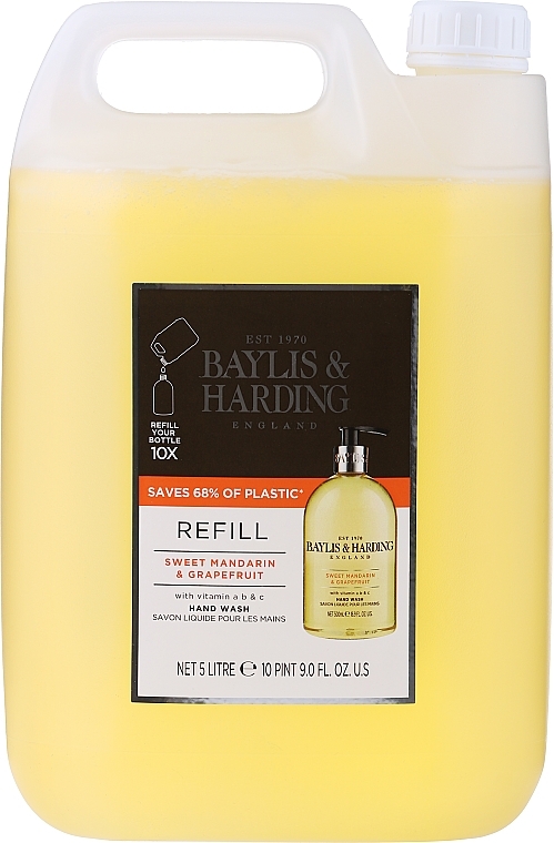 Hand Liquid Soap - Baylis & Harding Sweet Mandarin & Grapefruit Hand Wash — photo N2