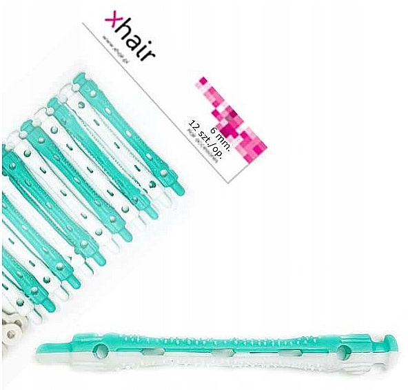 Perm Rods, length 7 cm, d6 mm, white and green, 12 pcs. - Xhair — photo N2