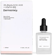 Fragrances, Perfumes, Cosmetics 3% Hyaluronic Acid + Vitamin B5 Face Serum - Dermocracy 3% Hyaluronic Acid + Vitamin B5 Facial Serum