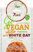 Fragrances, Perfumes, Cosmetics Facial Sheet Mask "For Loving Yourself" - 7 Days Go Vegan Monday White Day