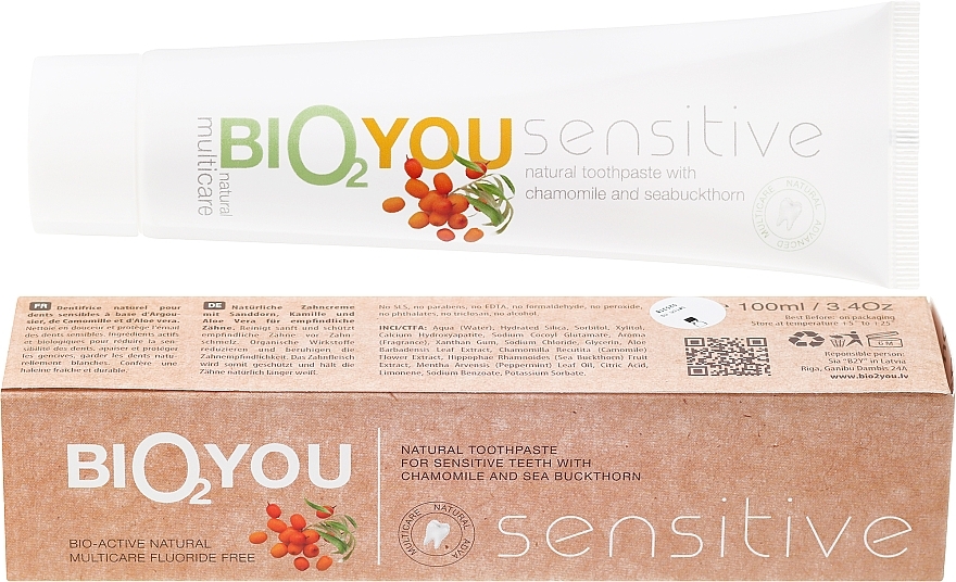 Natural Toothpaste for Sensitive Teeth - Bio2You Sensitive Natural Toothpaste — photo N1