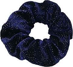 Velvet Hair Tie, blue with glitter - Lolita Accessories — photo N1