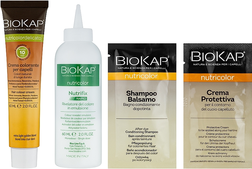 Hair Color - BiosLine Biokap Nutricolor Delicato Rapid (1.0) — photo N2