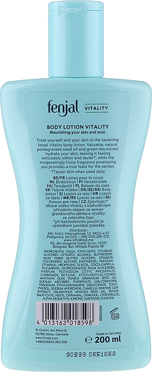 Pomegranate Oil and Green Tea Body Lotion - Fenjal Vitality Body Lotion Pomegranate Oil & Green Tea — photo N4