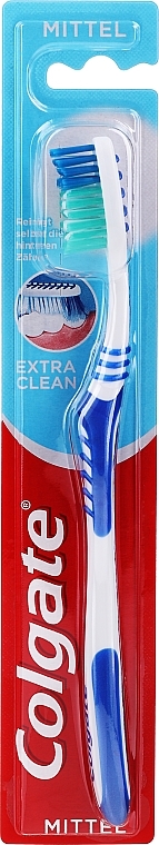 Toothbrush Medium Hard "Extra Clean", blue - Colgate Extra Clean Medium — photo N3