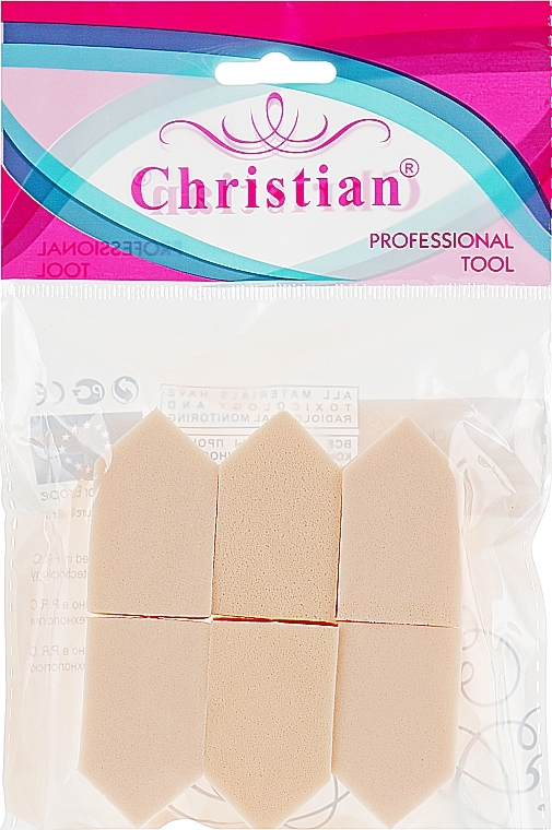 Makeup Sponge Set CSP-716, fine-porous latex - Christian — photo N5