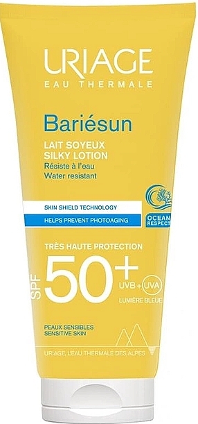 Silky Sunscreen Body Lotion - Uriage Bariesun Lait Solaire Soyeux Cream SPF50+ — photo N1