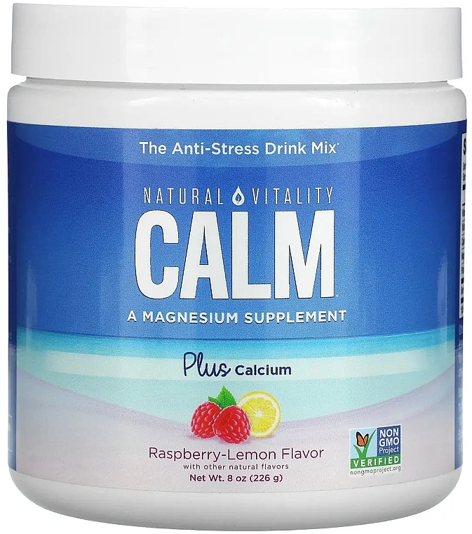 Raspberry and Lemon Beverage Dietary Supplement - Natural Vitality Calm Magnesium Powder Raspberry Lemon — photo N1