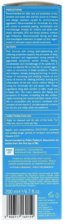 3-in-1 Intensely Nourishing Emollient - Pharmaceris E Emotopic Soothing and Softening Body Emollient Cream — photo N3