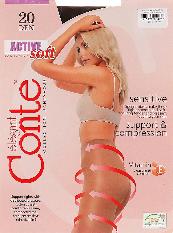 Tights "Active Soft" 20 Den, mocca - Conte — photo N4