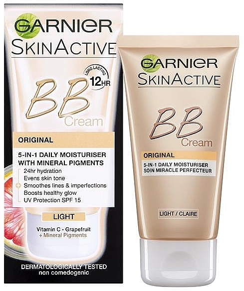 Facial BB Cream - Garnier Skin Active BB Cream Original 5in1 Daily Moisturiser — photo N11