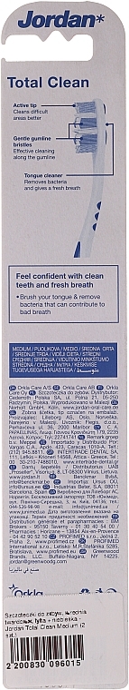 Medium Toothbrush "Total Clean", yellow+blue - Jordan Total Clean Medium — photo N2