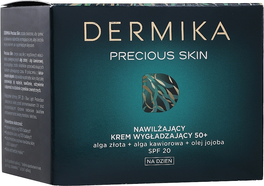 Moisturizing & Smoothing Day Face Cream - Dermika Precious Skin Day Cream 50 + SPF 20 — photo N2