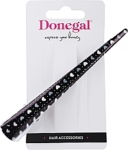 Fragrances, Perfumes, Cosmetics Hair Clip FA-5750, black with grey and white hearts - Donegal