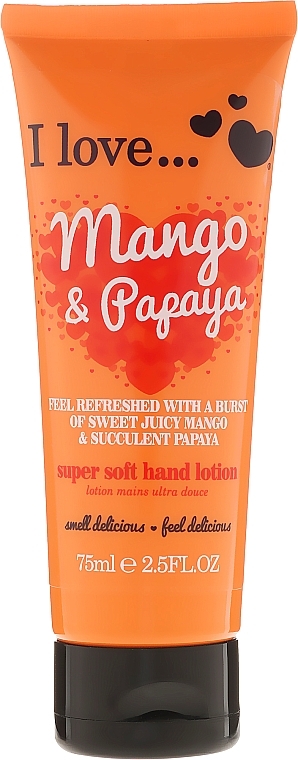 Super Gentle Hand Lotion "Mango and Papaya" - I Love... Mango & Papaya Super Soft Hand Lotion — photo N1