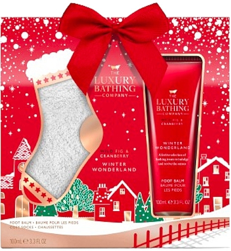 Bundle - Grace Cole The Luxury Bathing Winter Wonderland Wild Fig & Cranberry Cosy Toes (f/balm/100ml+socks/2pcs) — photo N1