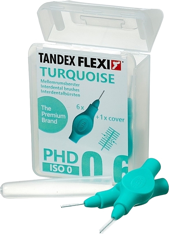 Interdental Brush, 0.35 mm, Turquoise - Tandex Flexi X-Micro Fine Turquise — photo N1